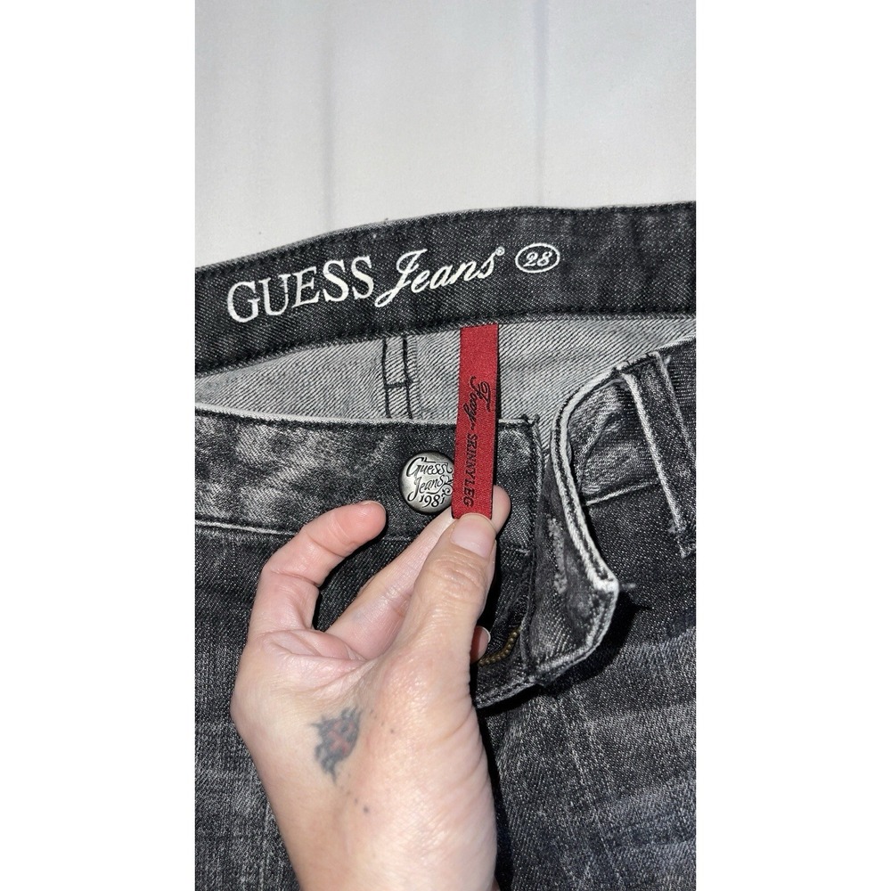Guess Jeans Los Angeles Black Acid Wash Women's Size 28 Skinny Stretch Jeans - Picture 9 of 11